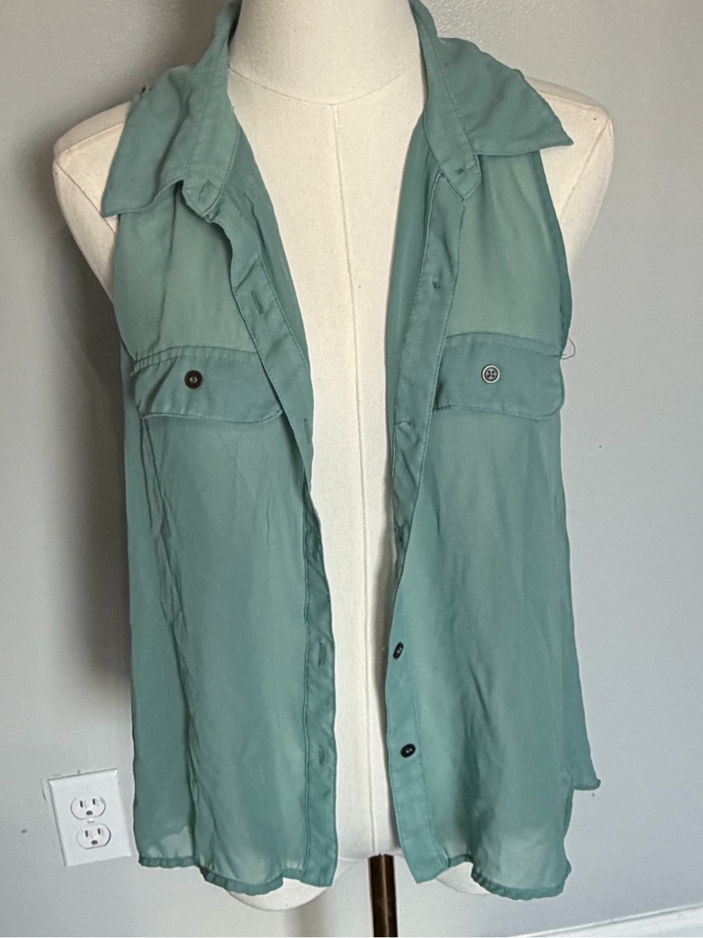 Xhilaration Sage Green Utility Vest Top